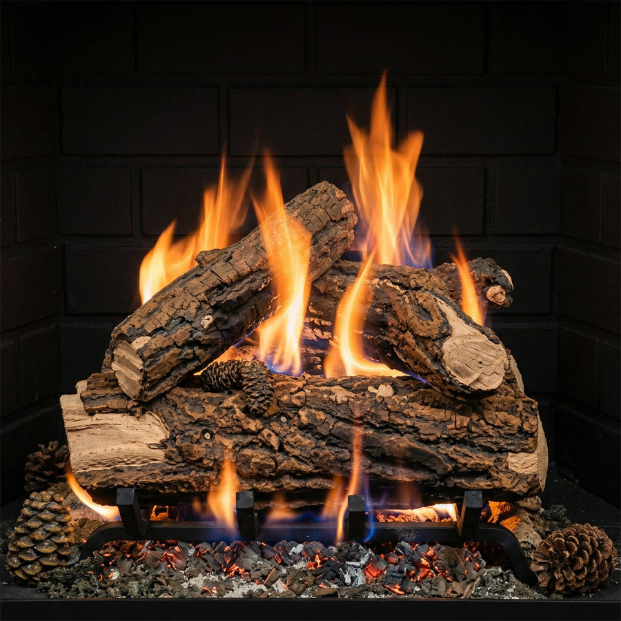 Country Oak Deluxe Gas Log Set