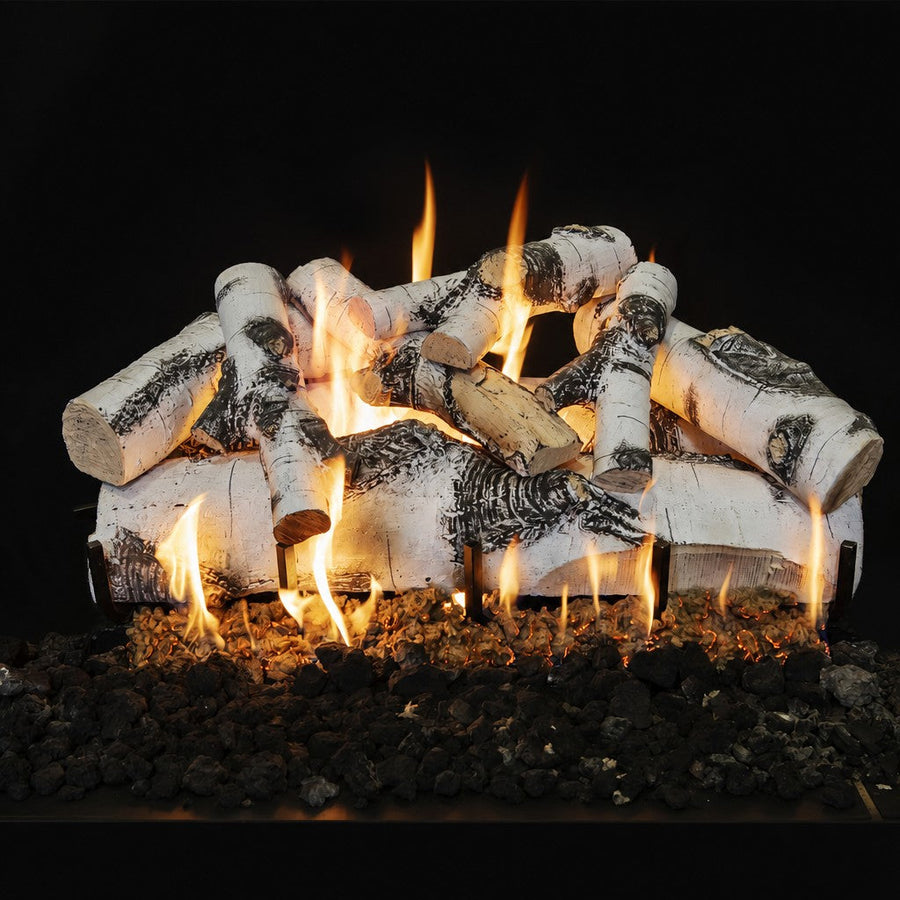 36" Quaking Aspen See-Through Vented Gas Log Set
