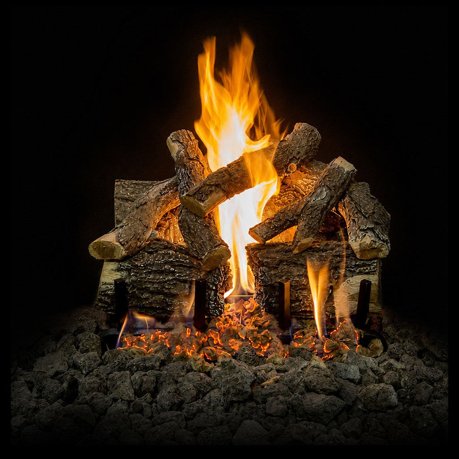 AZ Weathered Oak Charred Outdoor Gas Log Set