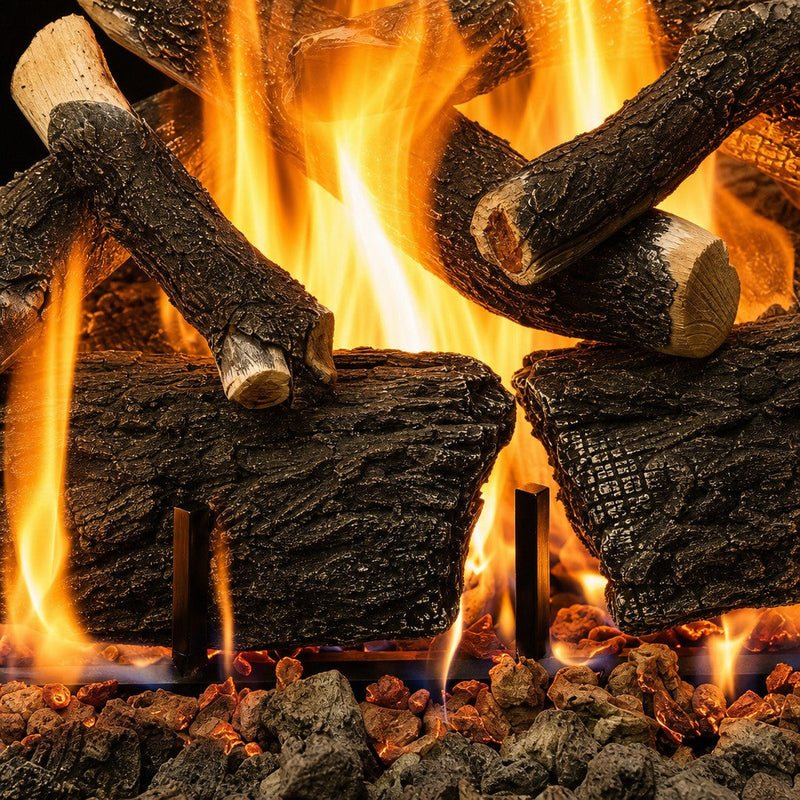30" Arizona Weathered Oak Charred Vented Gas Log Set | Grand Canyon