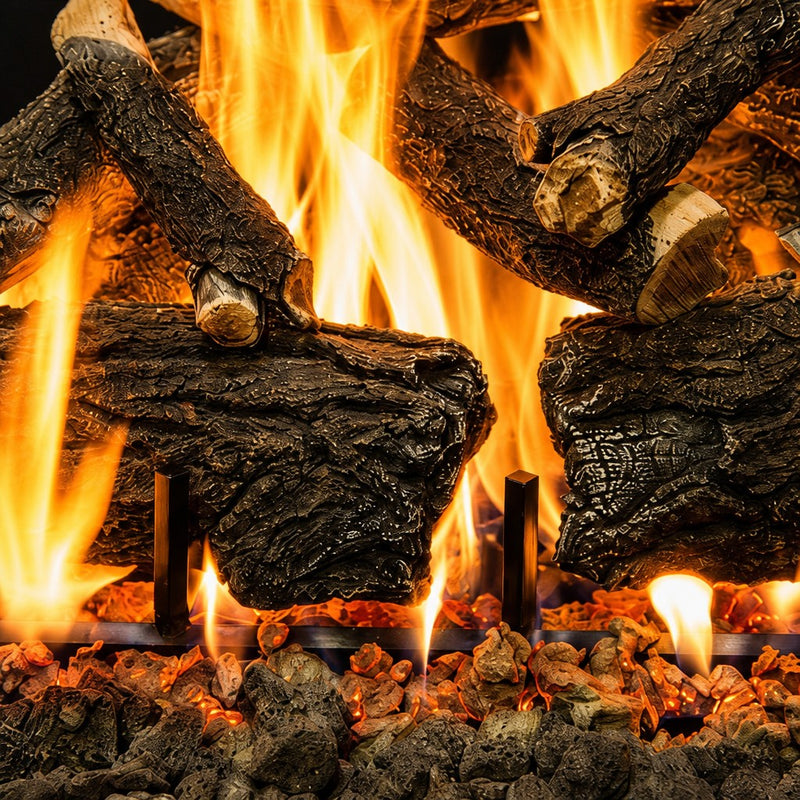 30" AZ Weathered Oak Charred Outdoor Gas Log Set | Grand Canyon