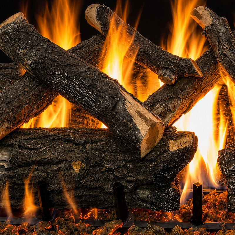 36" Arizona Weathered Oak Charred See-Through Vented Gas Log Set | Grand Canyon