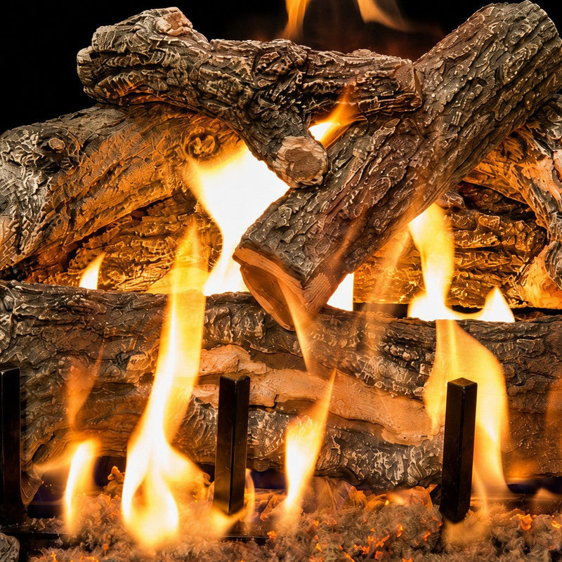 18" Arizona Weathered Oak Charred See-Through Outdoor Gas Log Set | Grand Canyon