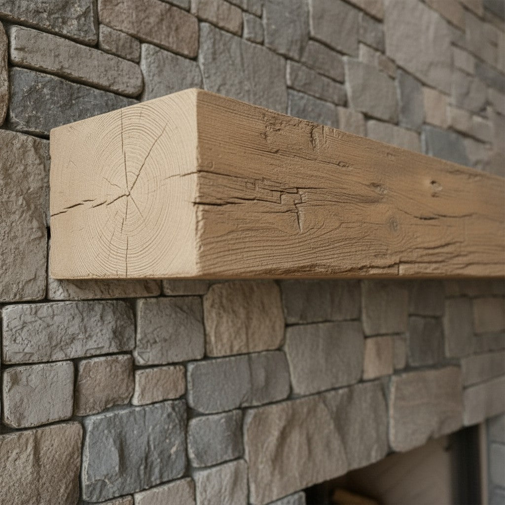 Grist Mill Non-Combustible Concrete Mantel Shelf Pale Honey Finish