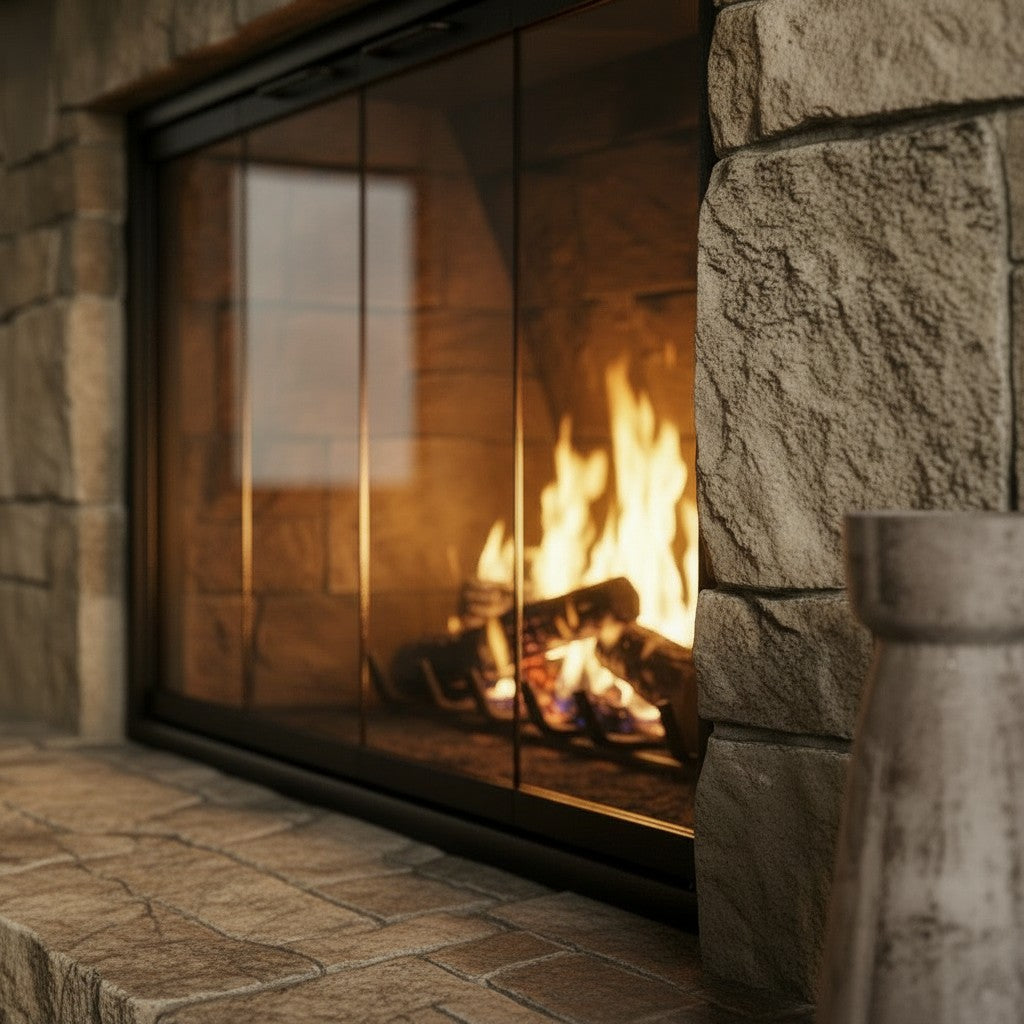 Cavestone Fireplace Glass Doors | Custom Masonry Fit
