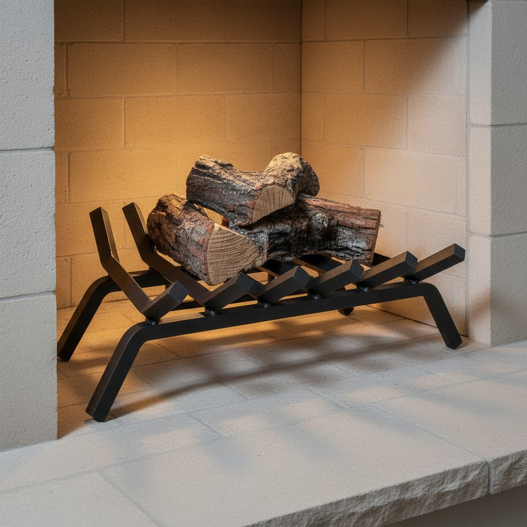 22" Heavy-Duty Fireplace Grate – ¾” Solid Steel | Made in USA by Design Specialties | Lifetime Warranty