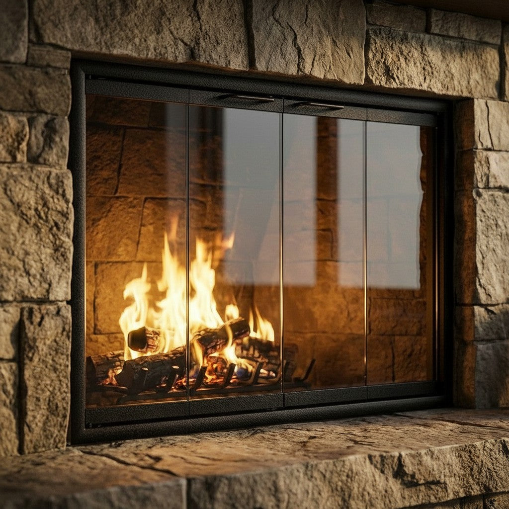 Cavestone Fireplace Glass Doors | Custom Masonry Fit