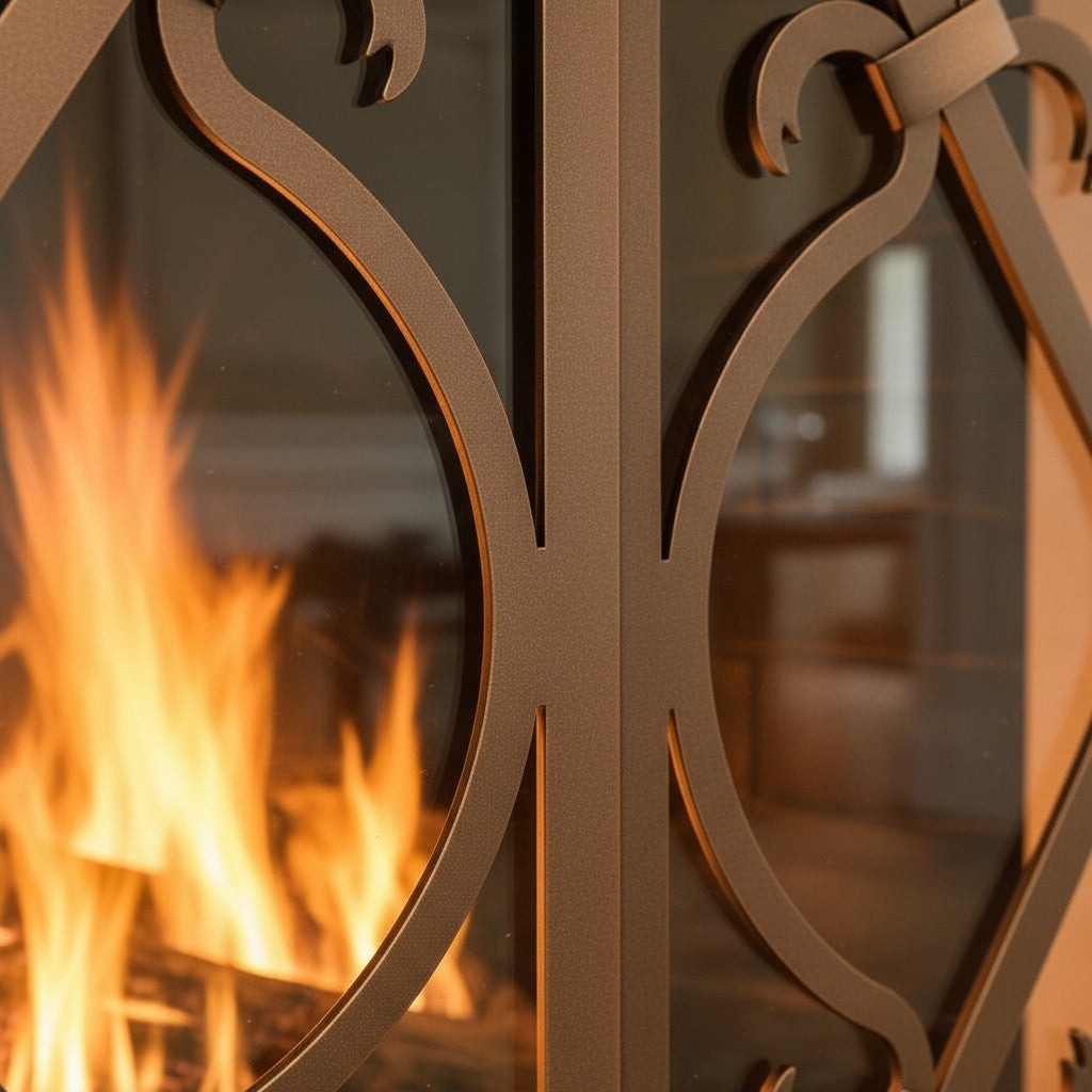 Banded Scroll - Masonry & Prefab Fireplace Glass Doors