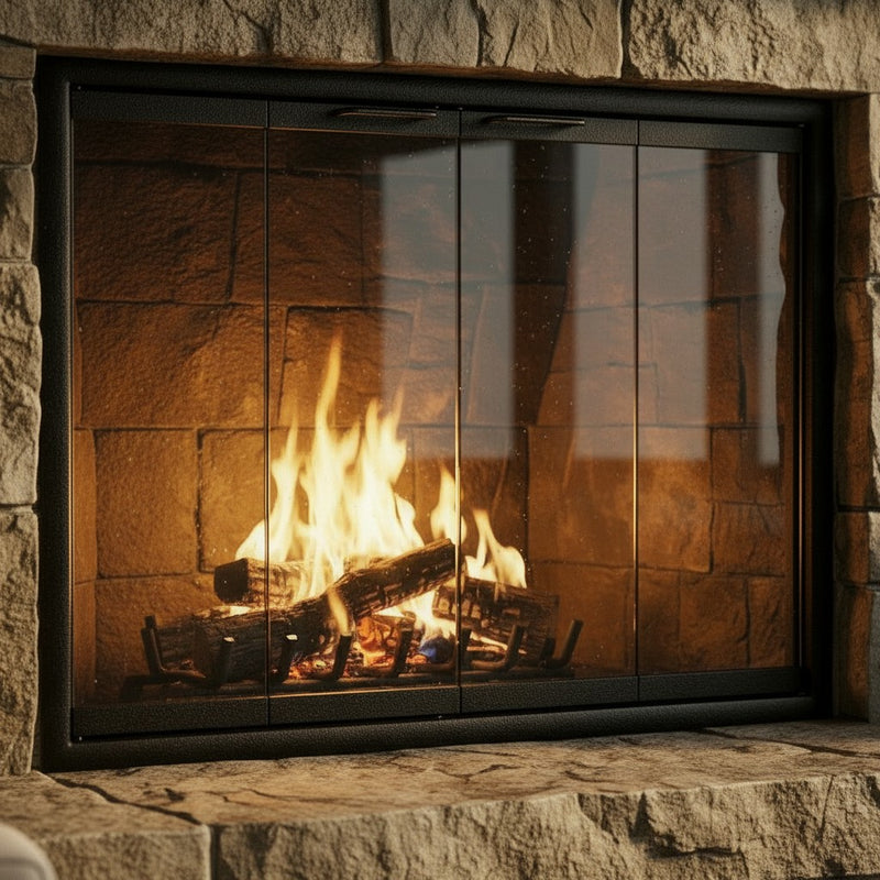 Cavestone Fireplace Glass Doors | Custom Masonry Fit