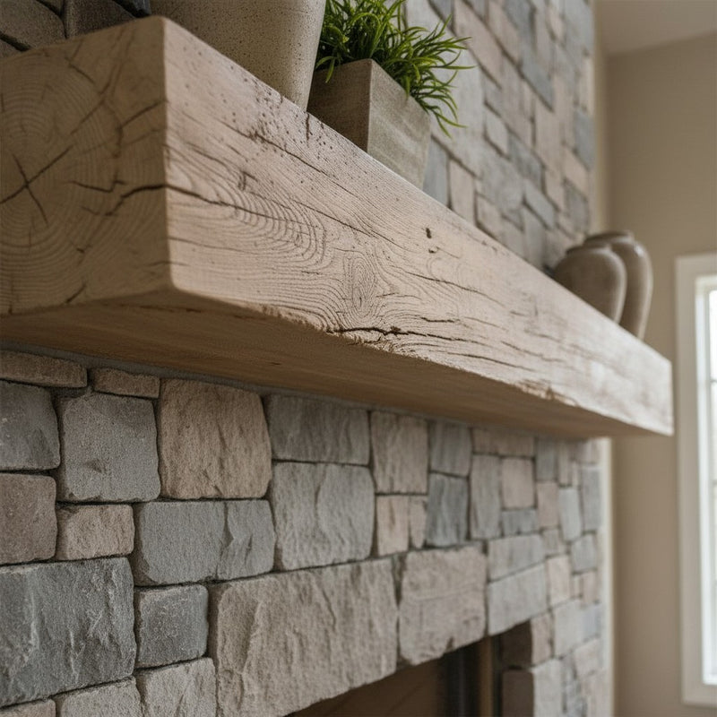 Grist Mill Non-Combustible Concrete Mantel Shelf Pale Honey Finish