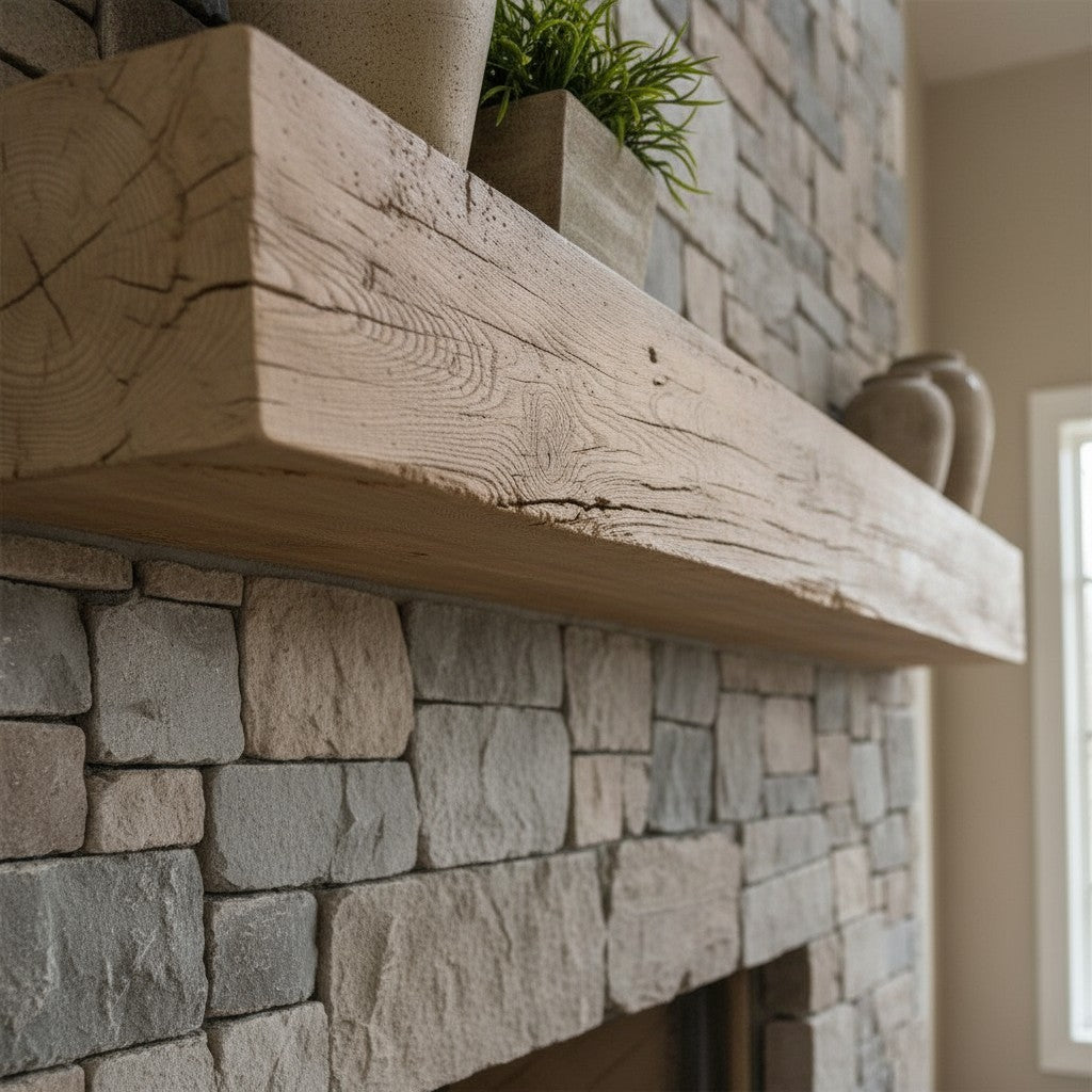 Grist Mill Non-Combustible Concrete Mantel Shelf Pale Honey Finish