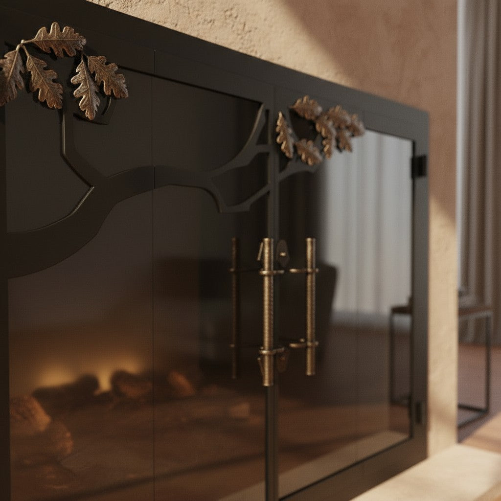 Oak Tree - Masonry & Prefab Fireplace Glass Doors