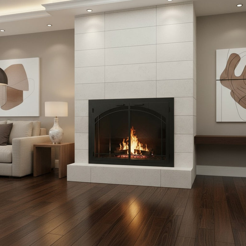 Carolina Steel Fireplace Glass Door Arch Conversion | Masonry & Zero Clearance | Custom