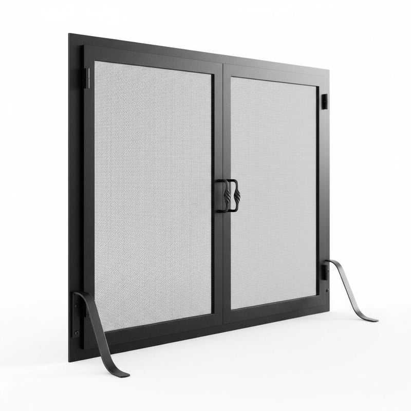 Fireplace Screen with Operable Doors Custom Size 21 Finishes - Legend