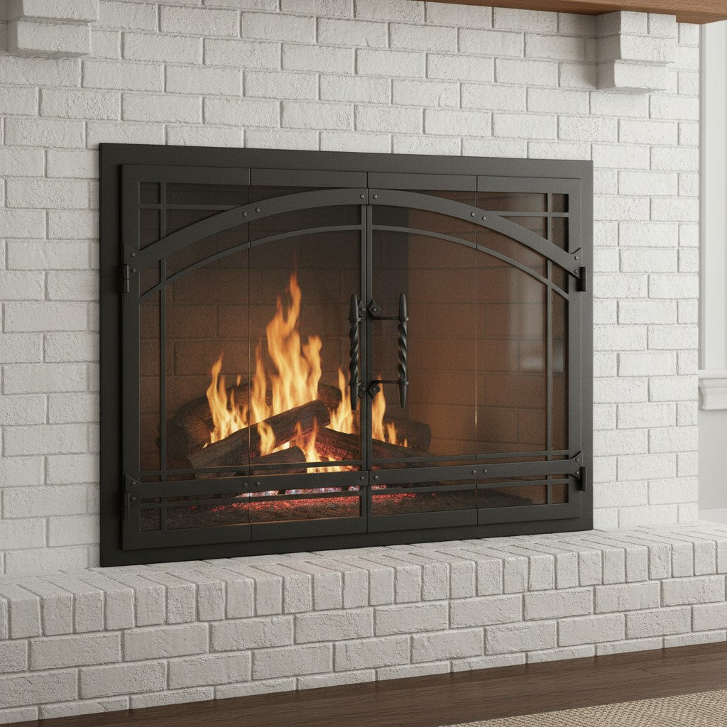 Madrid - Masonry & Prefab Fireplace Glass Doors