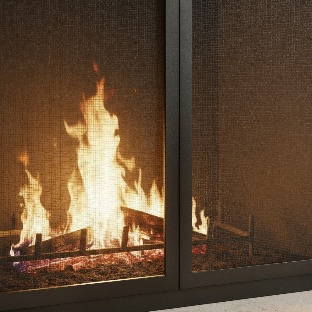 Fireplace Screen With Operable Doors - Custom Size & 21 Finishes - Carolina