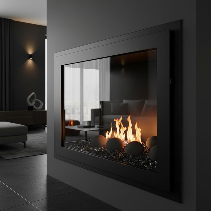 Original Moderne - Single Panel Masonry & Prefab Fireplace Glass Doors | Custom