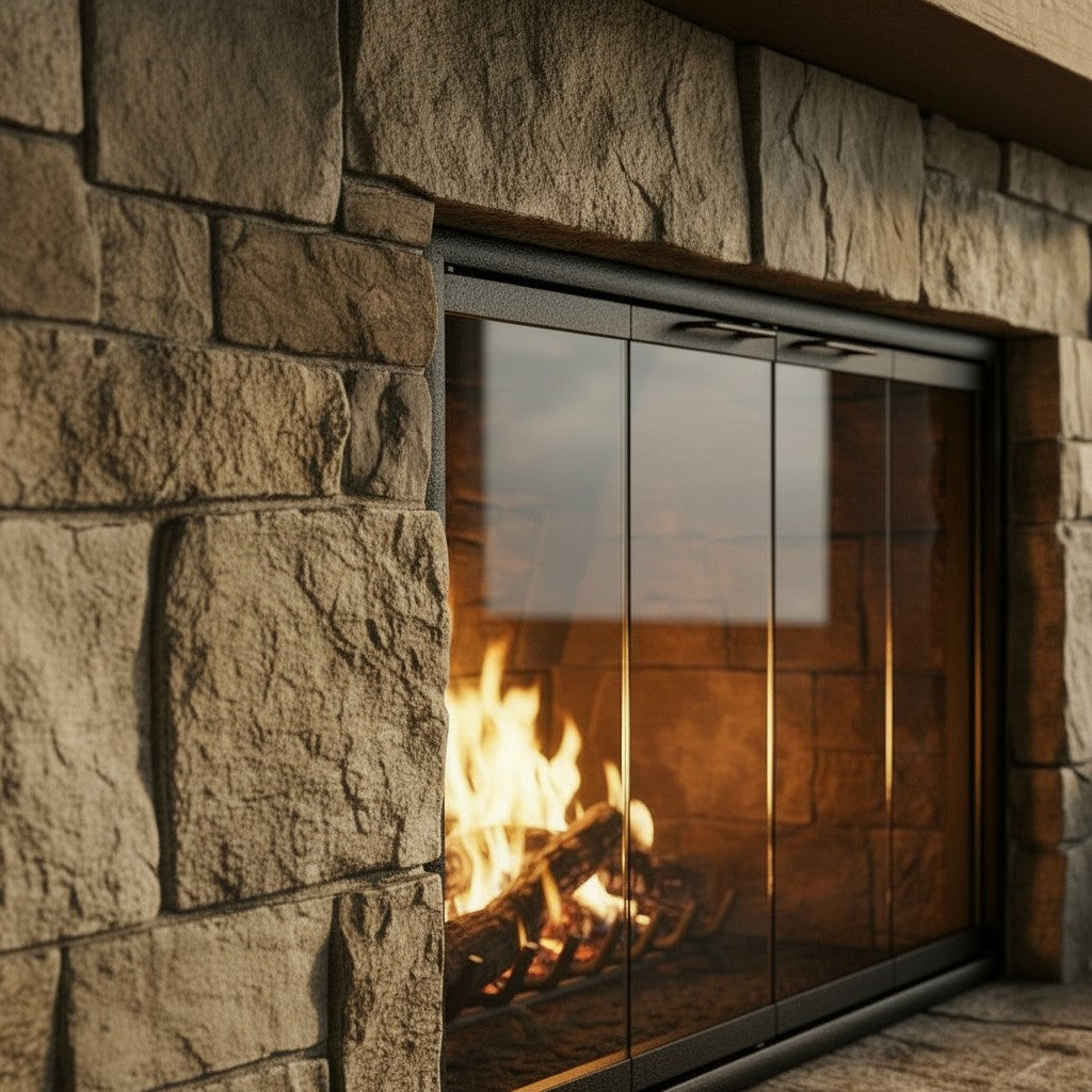 Cavestone Fireplace Glass Doors | Custom Masonry Fit