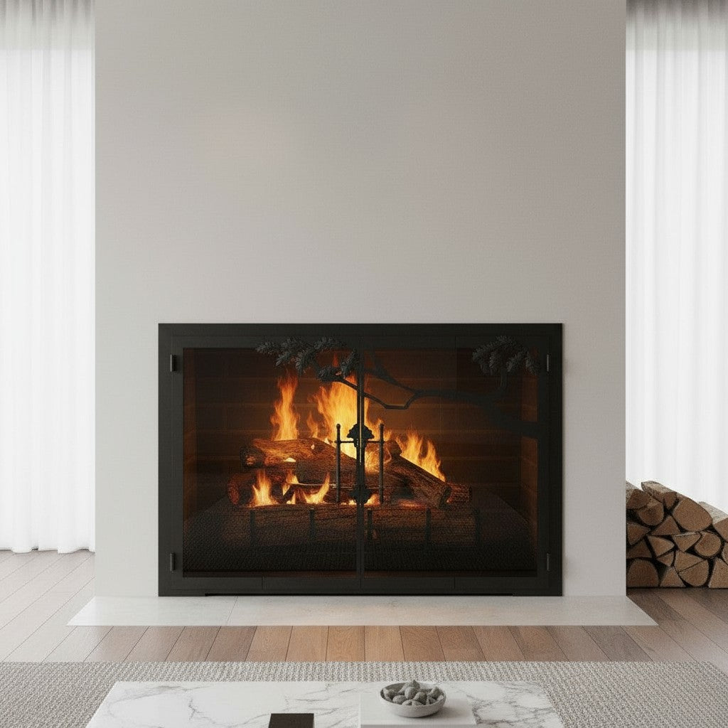 Oak Tree - Masonry & Prefab Fireplace Glass Doors