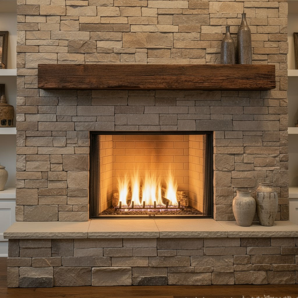 Grist Mill Non-Combustible Concrete Mantel Shelf Maduro Finish
