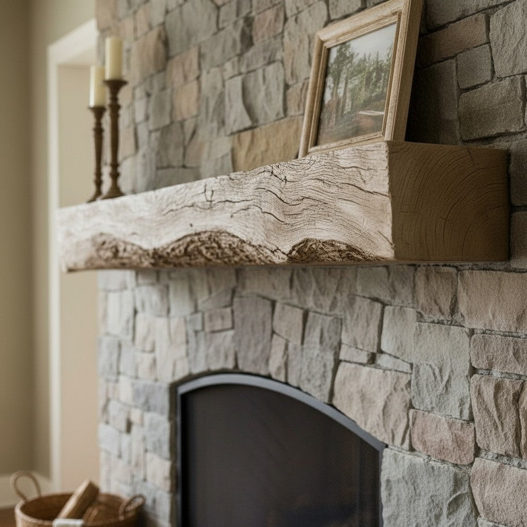Rickhouse Non-Combustible Concrete Mantel Shelf Pale Honey Finish