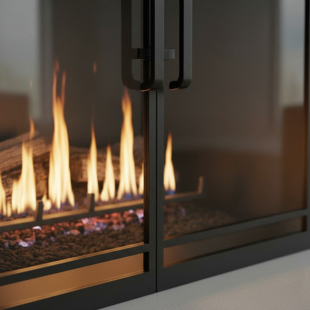 Buckingham Arch - Masonry Fireplace Glass Door