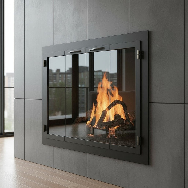 Carolina Traditional Steel Fireplace Glass Doors | Masonry & Prefab | Custom