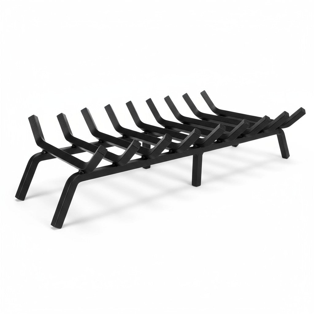 36" Heavy-Duty Fireplace Grate – ¾” Solid Steel | Made in USA by Design Specialties | Lifetime Warranty
