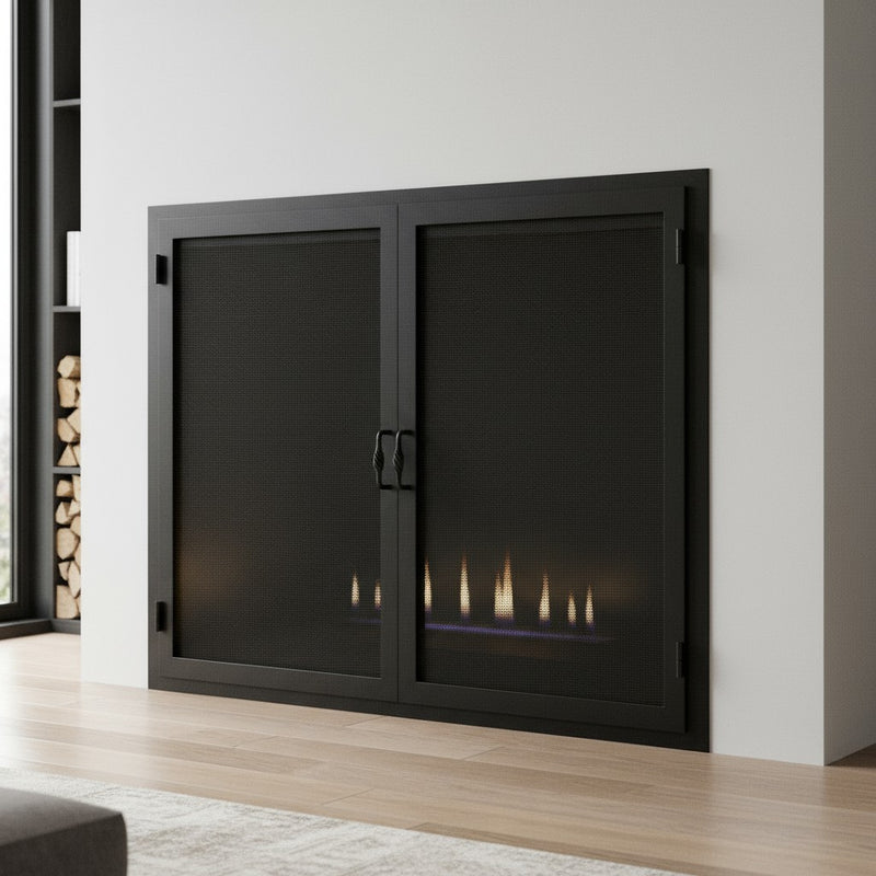 Legend Custom Masonry & Prefab Fireplace Mesh Doors