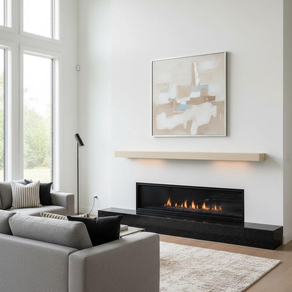 Horizon Concrete Mantel Non-Combustible Mantel Shelf - Sahara Sand Finish
