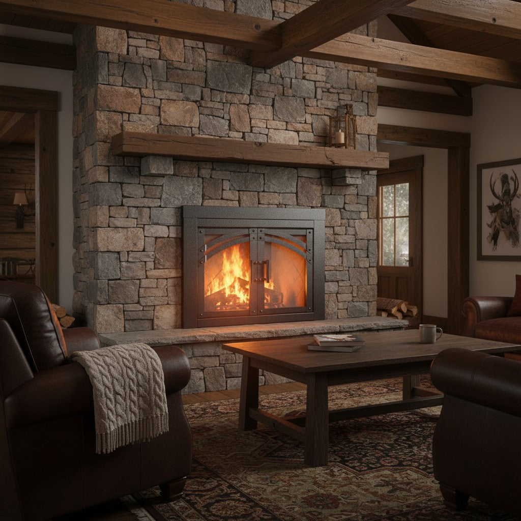 Camden Natural Iron Masonry Fireplace Door | Standard Sizes