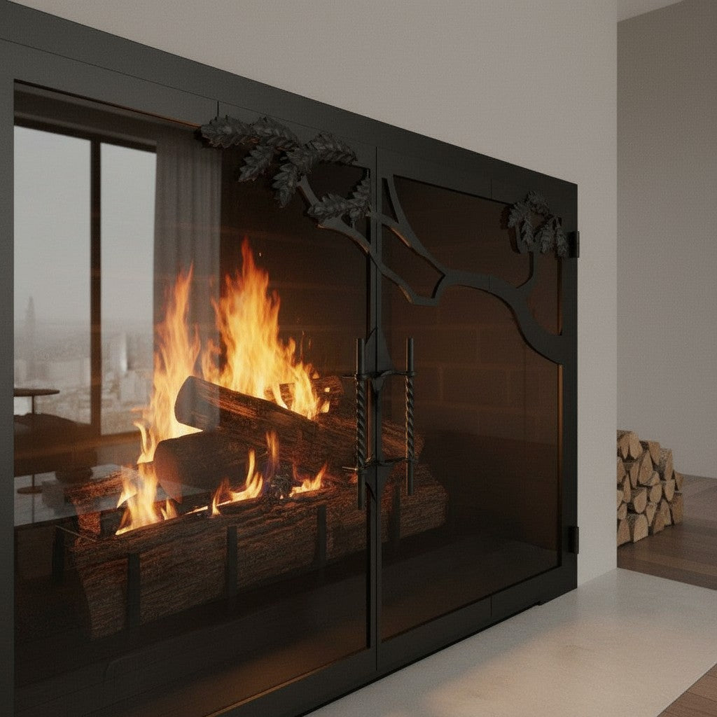 Oak Tree - Masonry & Prefab Fireplace Glass Doors
