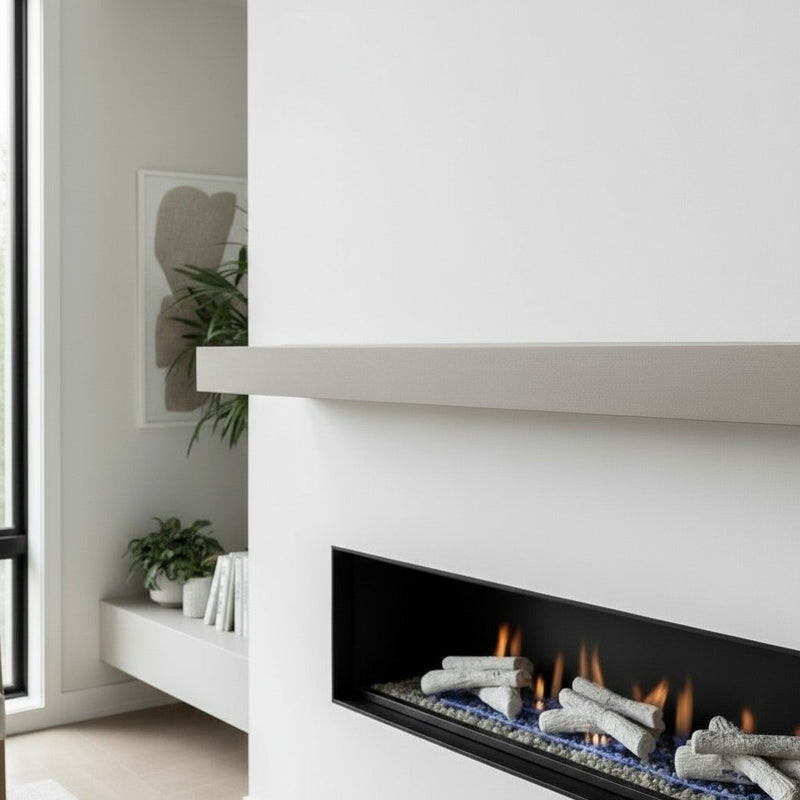 Horizon Concrete Mantel Non-Combustible Mantel Shelf - Mystic Grey Finish