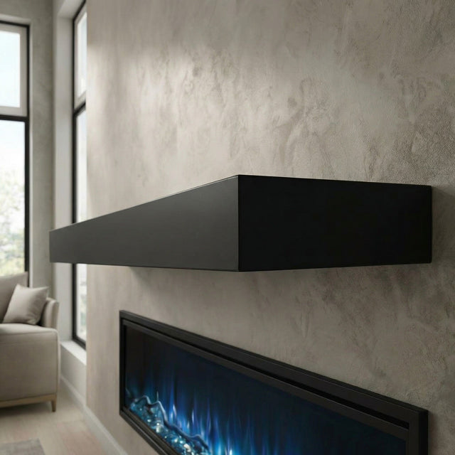 In Stock — Ships in Days mantel shelves — Standard Non-Combustible Steel Mantel Shelves | 12 Finishes