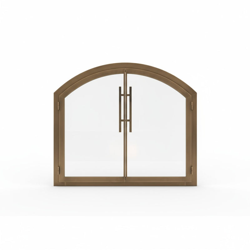 Legend Plain Arch Steel Fireplace Glass Doors Custom Made | Masonry