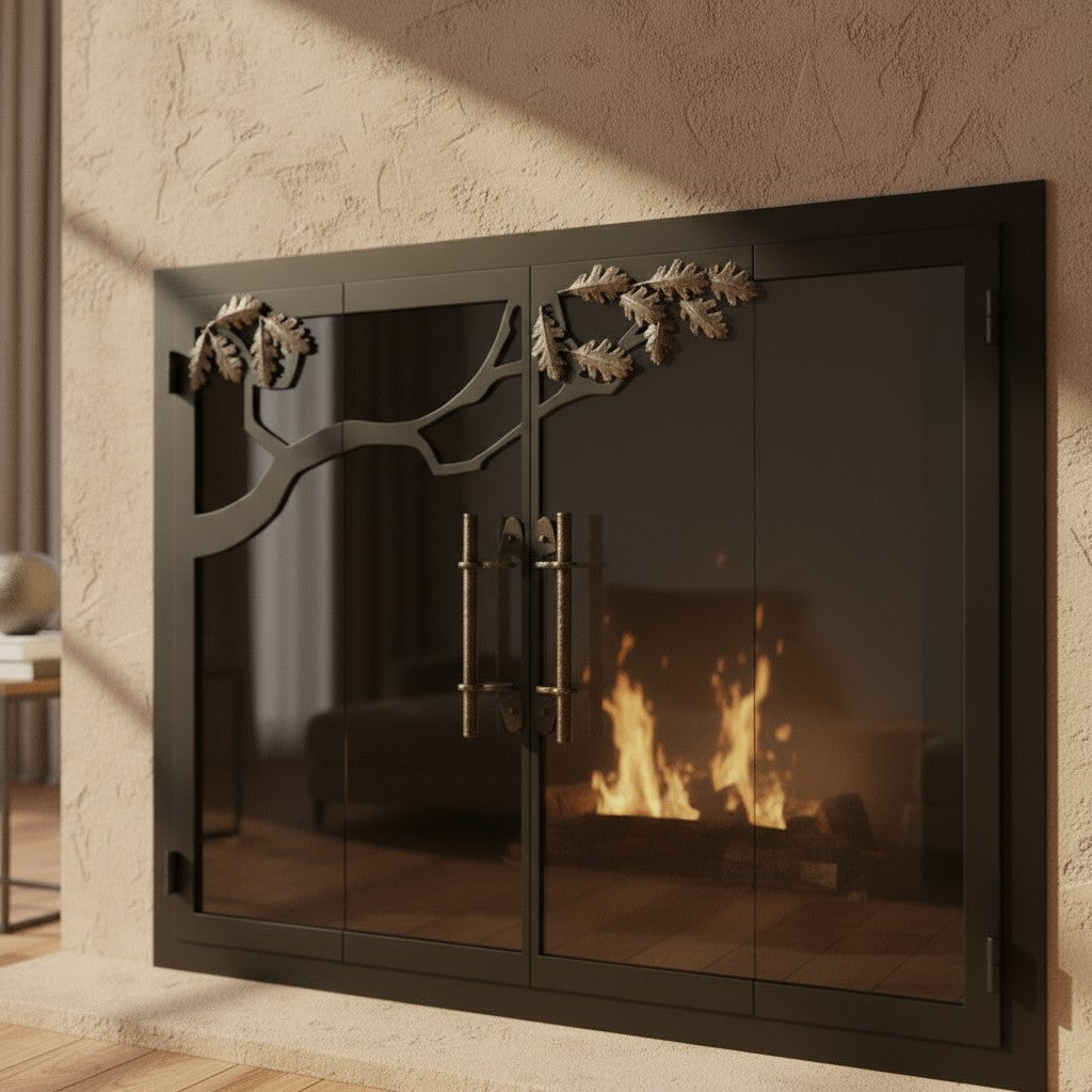 Oak Tree - Masonry & Prefab Fireplace Glass Doors