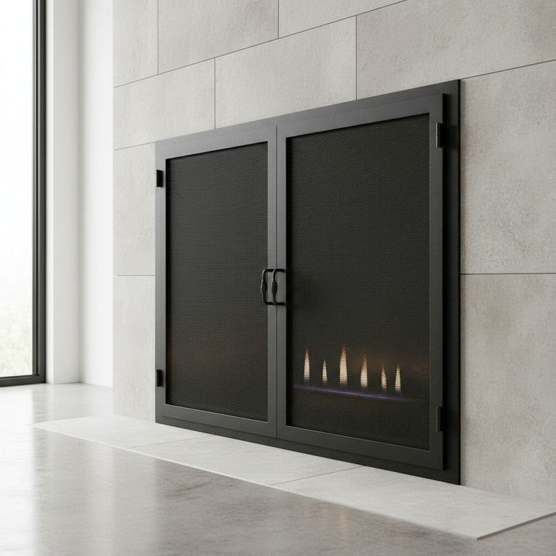 Legend Custom Masonry & Prefab Fireplace Mesh Doors