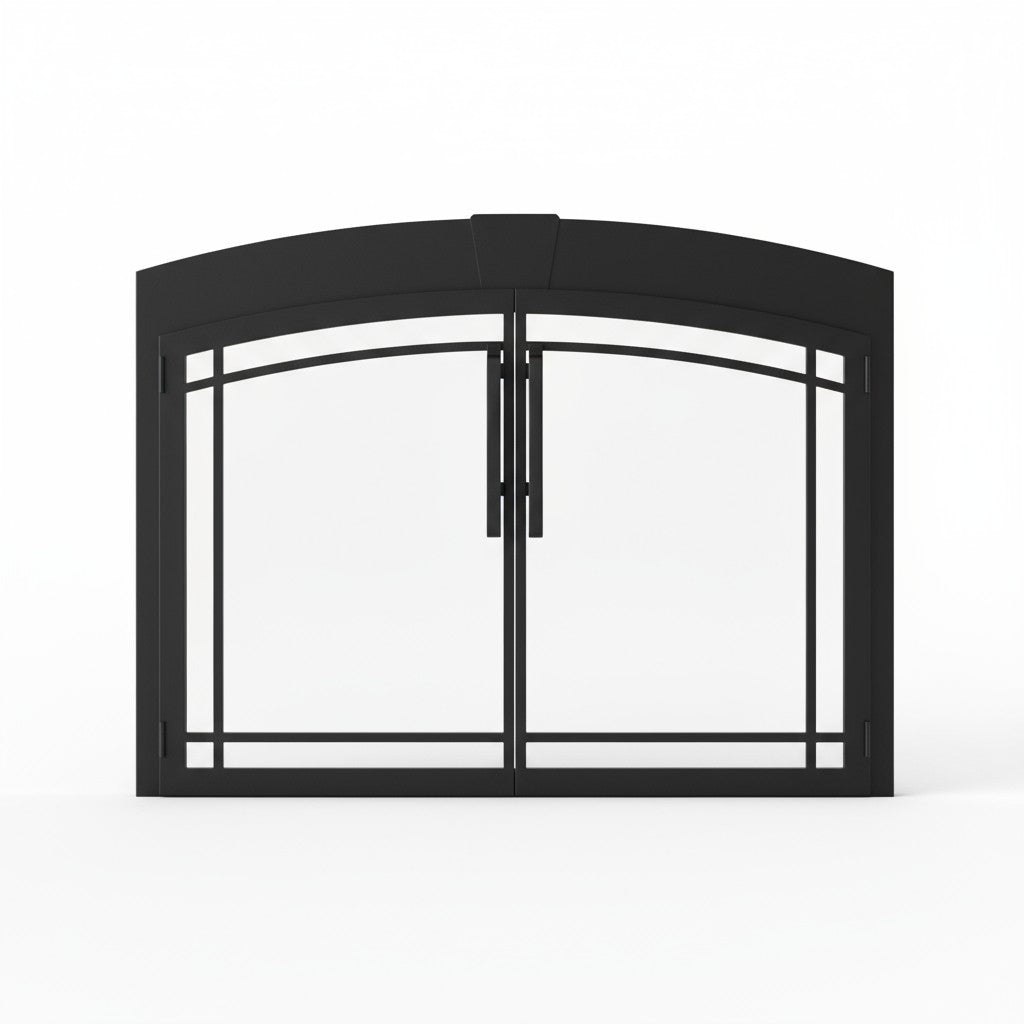Buckingham Arch - Masonry Fireplace Glass Door