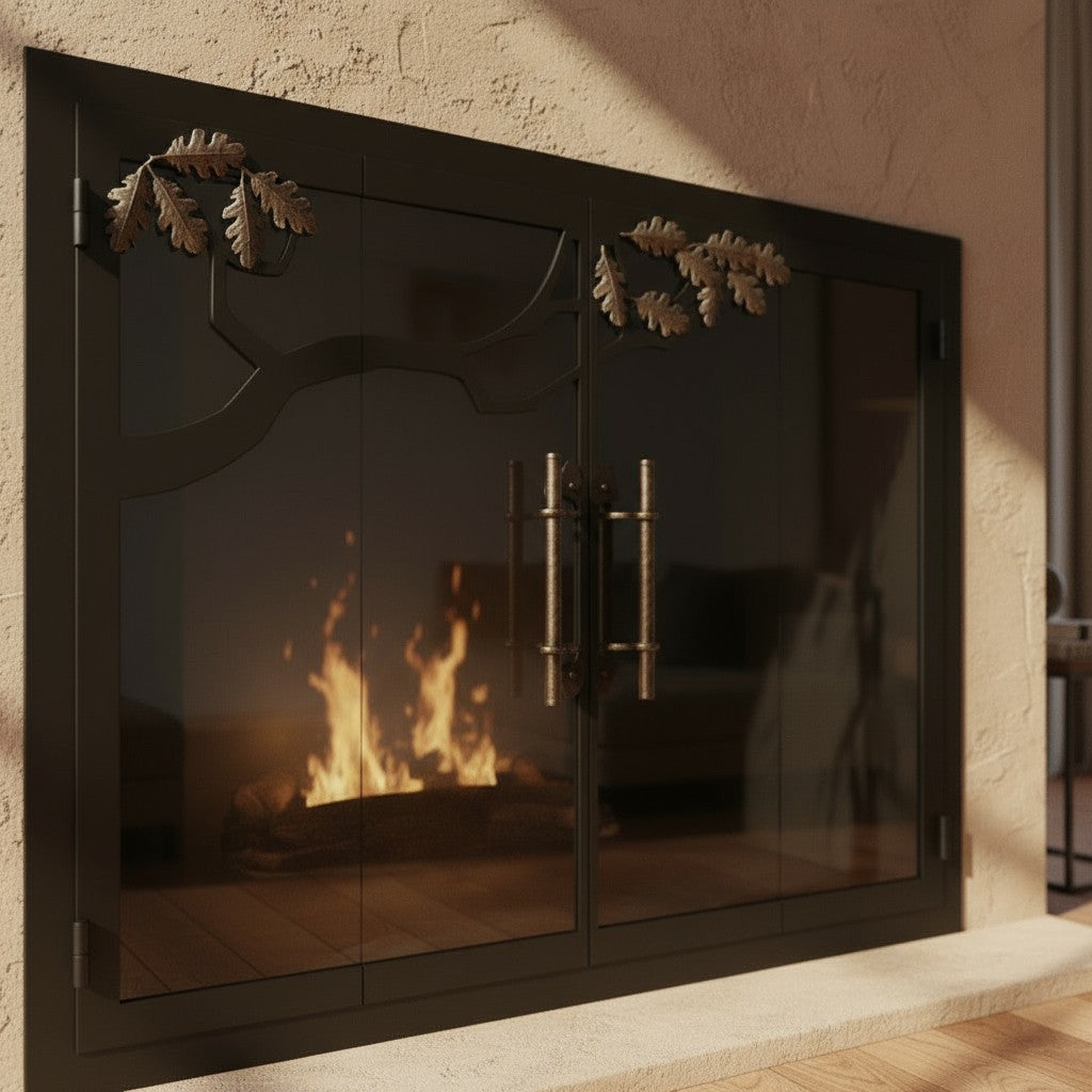 Oak Tree - Masonry & Prefab Fireplace Glass Doors