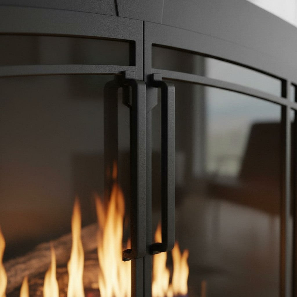 Buckingham Arch - Masonry Fireplace Glass Door