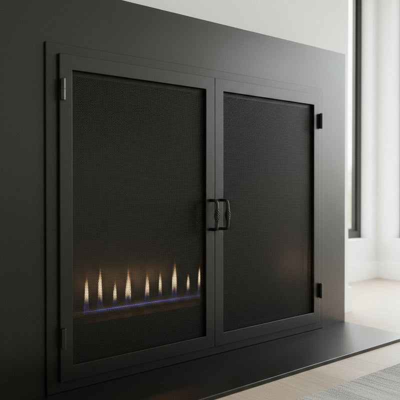 Legend Custom Masonry & Prefab Fireplace Mesh Doors