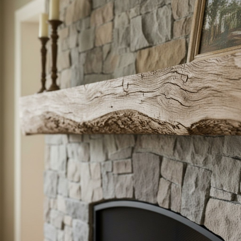 Rickhouse Non-Combustible Concrete Mantel Shelf Pale Honey Finish