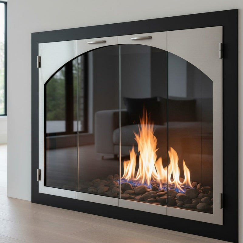 Carolina Steel Fireplace Glass Door Arch Conversion | Masonry & Zero Clearance | Custom