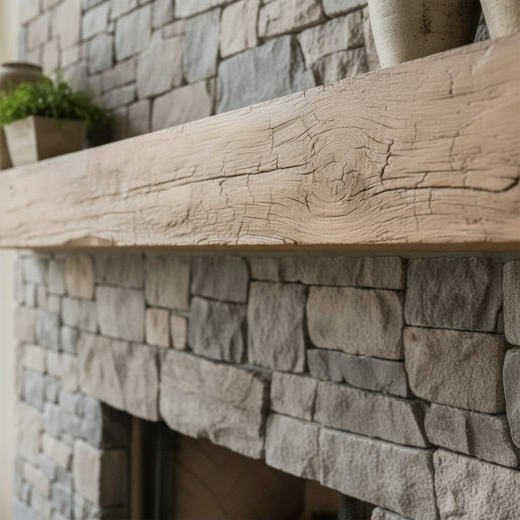 Grist Mill Non-Combustible Concrete Mantel Shelf Pale Honey Finish
