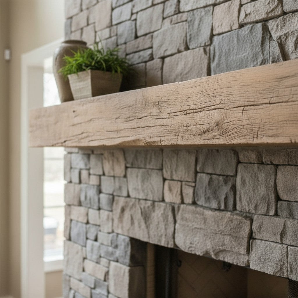 Grist Mill Non-Combustible Concrete Mantel Shelf Pale Honey Finish