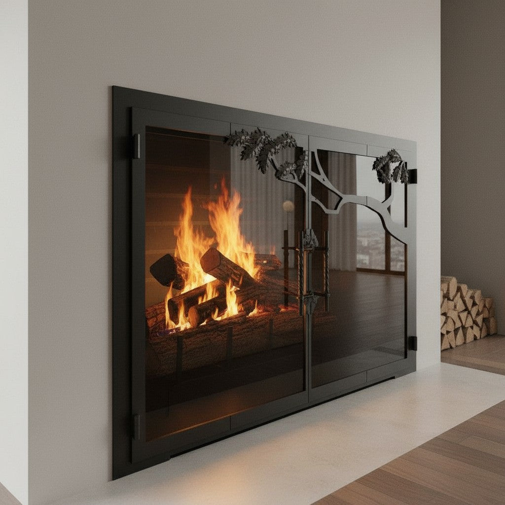 Oak Tree - Masonry & Prefab Fireplace Glass Doors