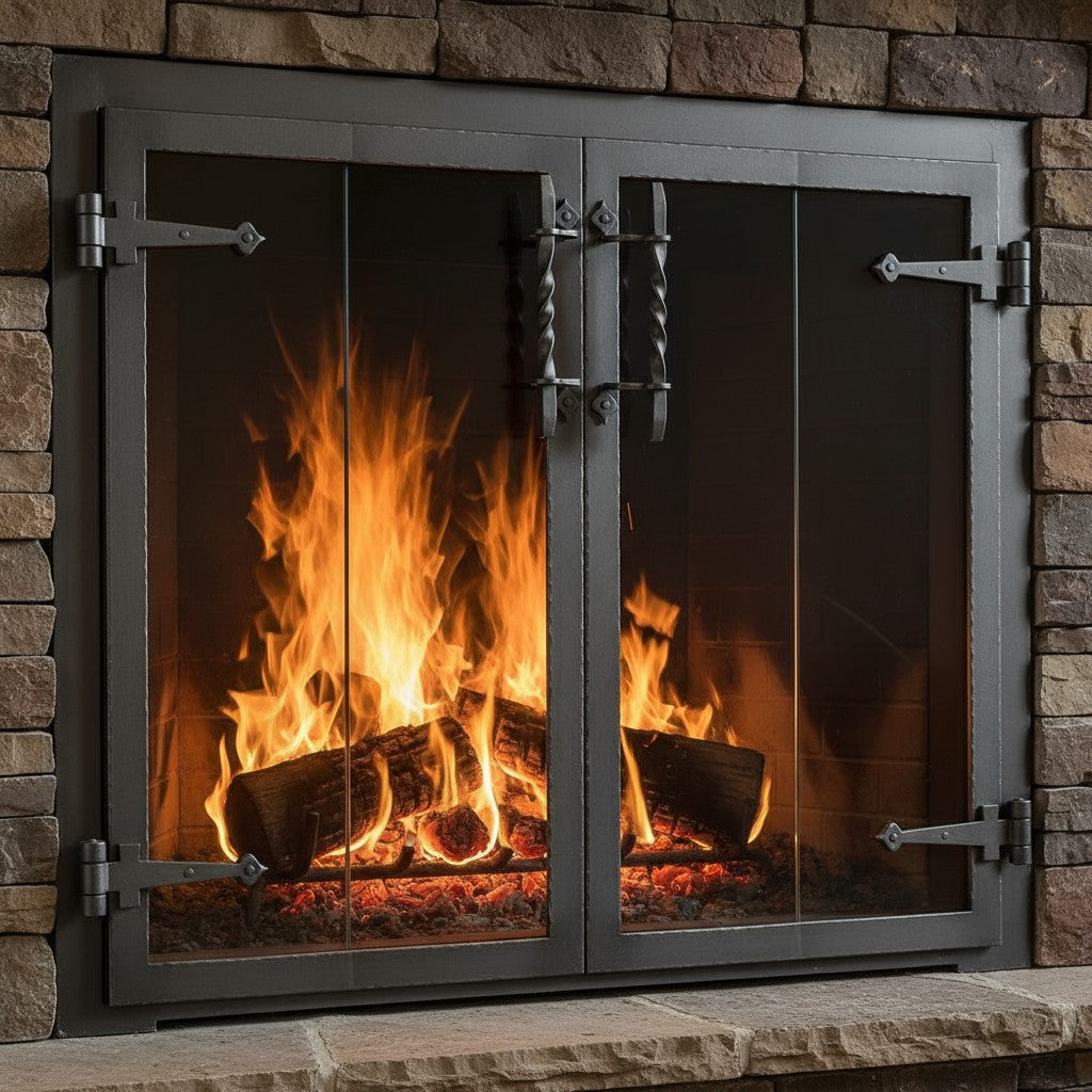 Hammered Edge - Masonry & Prefab Fireplace Glass Doors