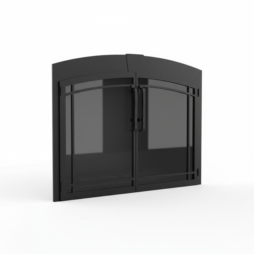Buckingham Arch - Masonry Fireplace Glass Door