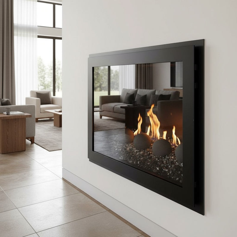 Original Moderne - Single Panel Masonry & Prefab Fireplace Glass Doors | Custom