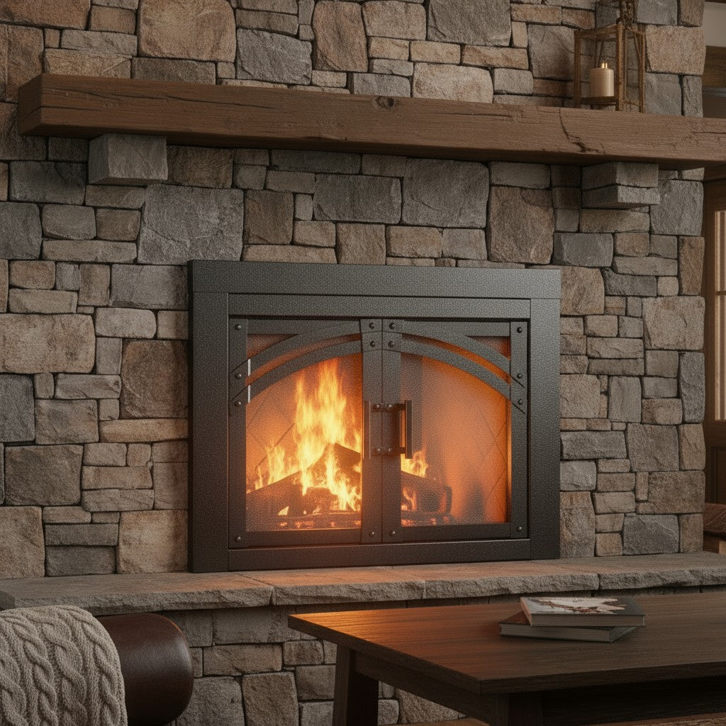 Camden Natural Iron Masonry Fireplace Door | Standard Sizes